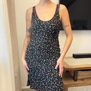 Rene Derhy Floral Ruffle Dress – Fits Like Small/Medium